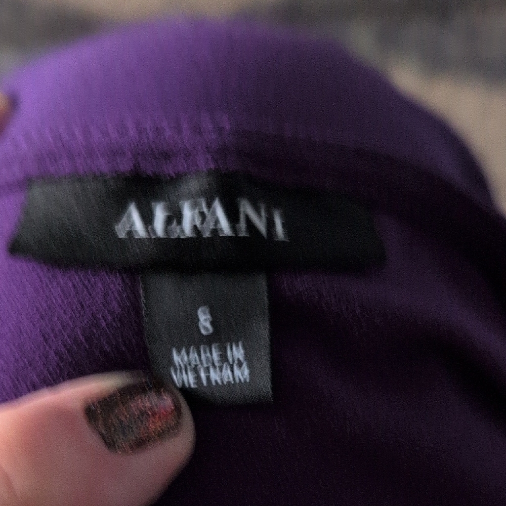 Purple 3/4 Length Sleeve Casual Work Shirt Alfani - Picture 6 of 8